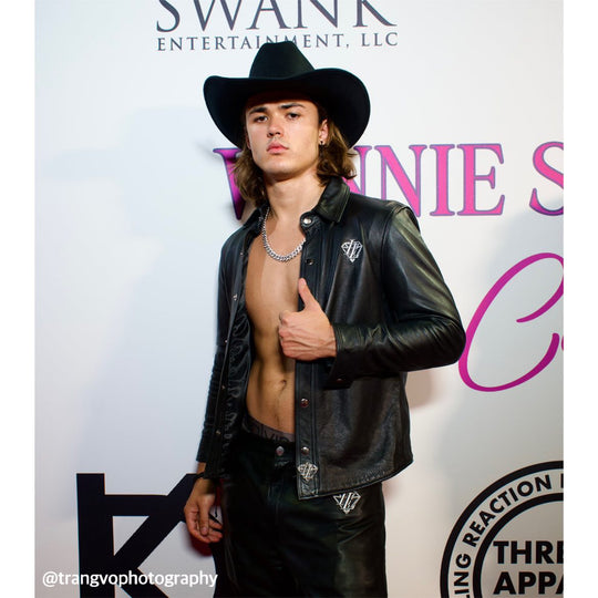 Diamond Leather Button Shirt