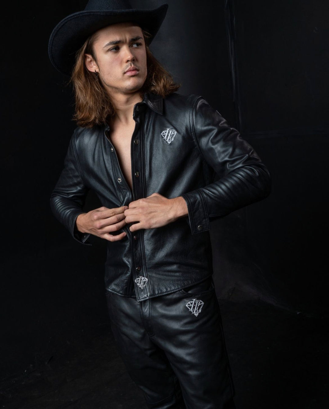 Diamond Leather Button Shirt