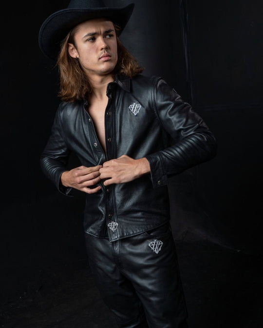 Diamond Leather Button Shirt