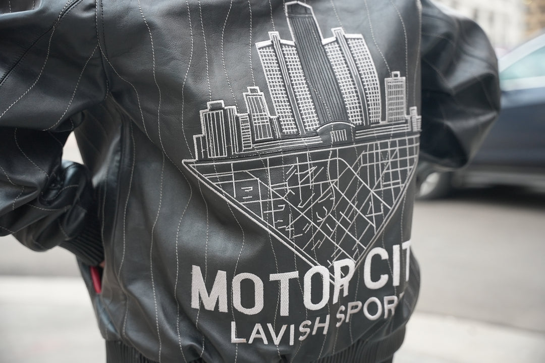 Detroit Empire Leather Bomber Jacket
