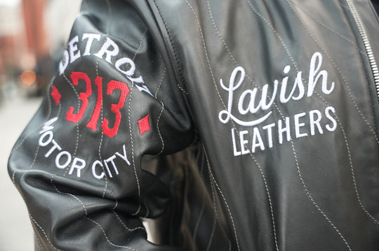 Detroit Empire Leather Bomber Jacket