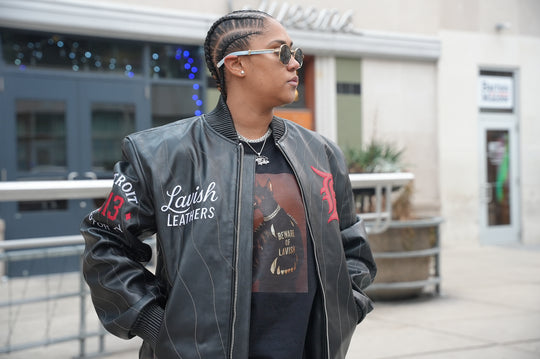 Detroit Empire Leather Bomber Jacket
