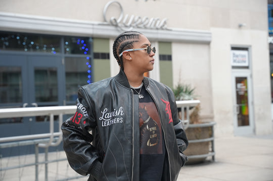Detroit Empire Leather Bomber Jacket