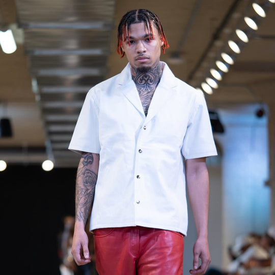 Motor Luxe Leather Button Shirt