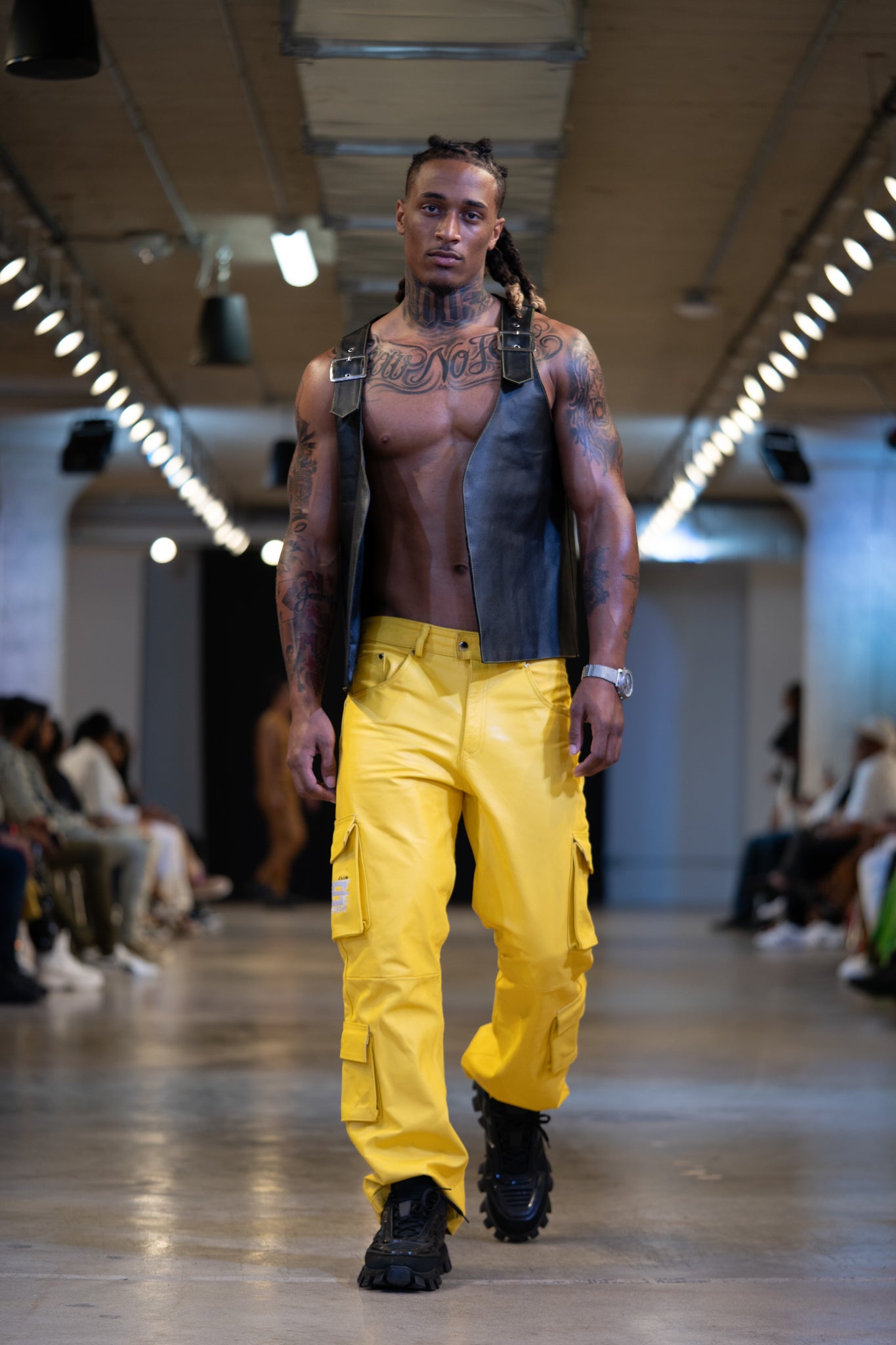 LS Extreme Sport Club Stacked Leather Cargo Pants