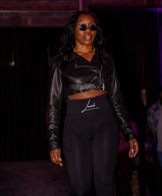 Lavish Sport Biker Cropped Leather Jacket