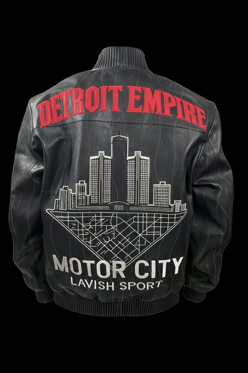 Detroit Empire Leather Bomber Jacket