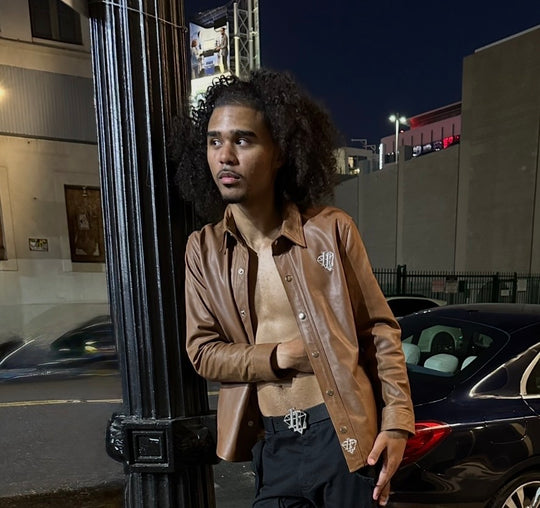 Diamond Leather Button Shirt