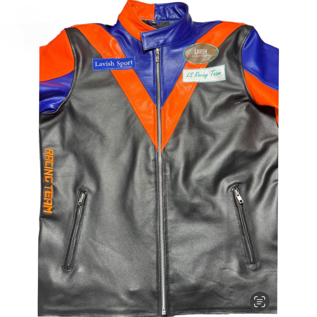 Sport Racing Team Panel Leather Pants & Jacket Set