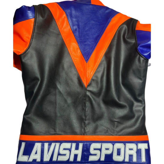 Sport Racing Team Panel Leather Pants & Jacket Set