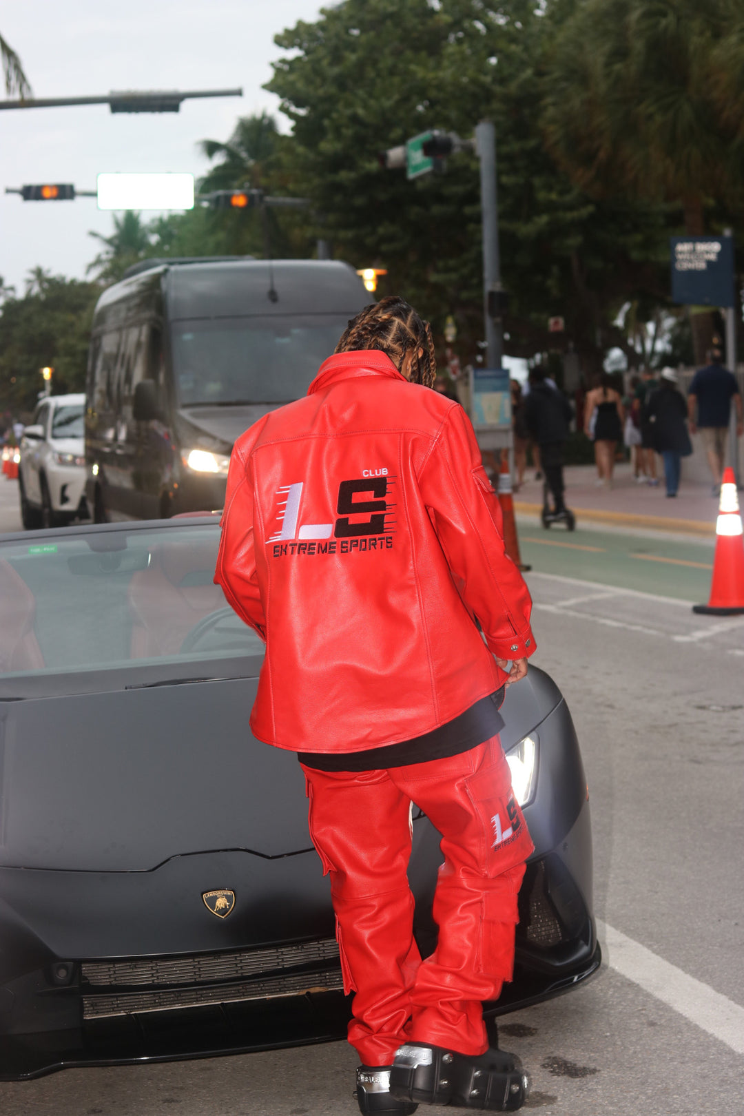 Extreme Racing Fiery Red Jacket & Stacked Pants Set